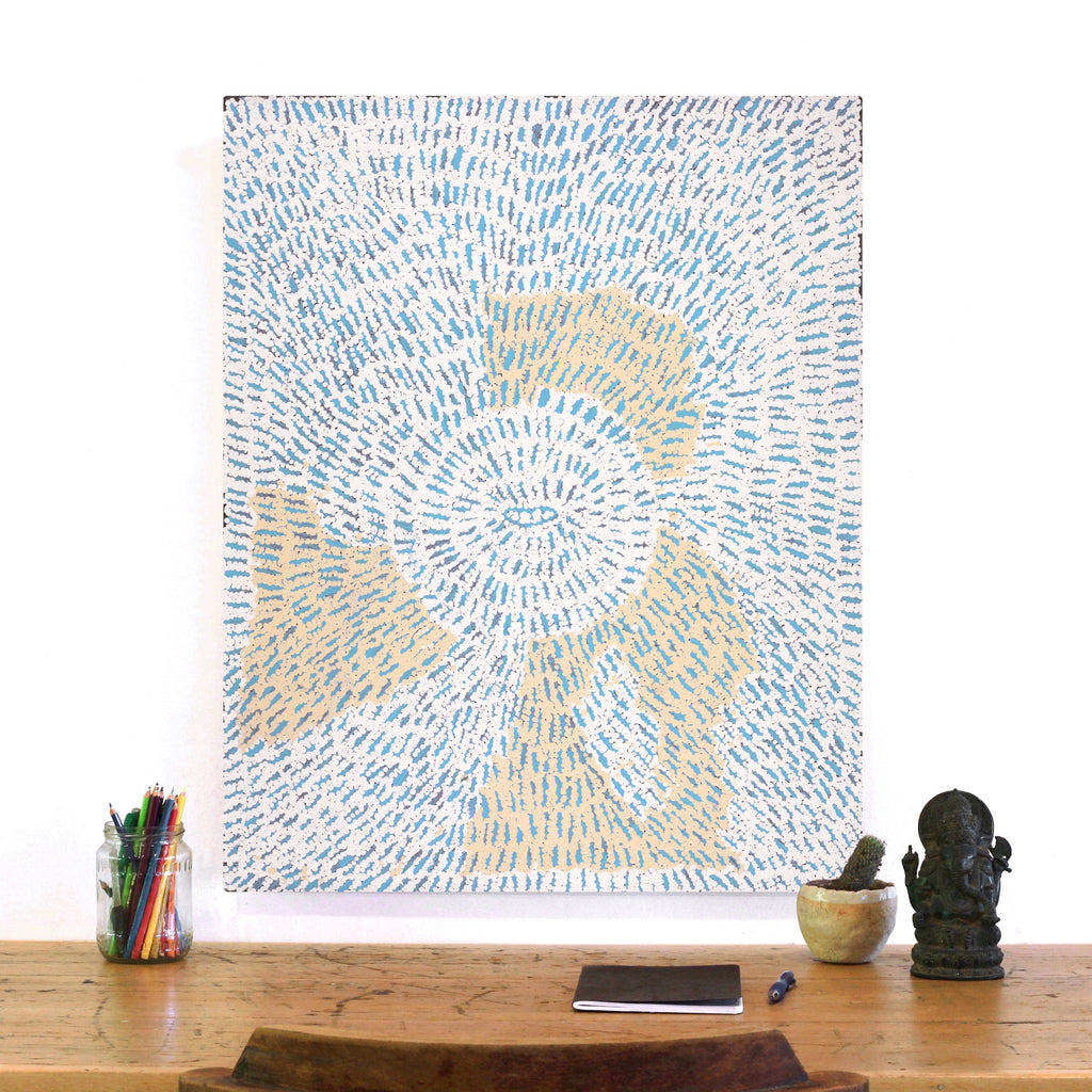 Aboriginal Artwork by Peggy Nampijinpa Brown, Warlukurlangu Jukurrpa (Fire country Dreaming), 76x61cm