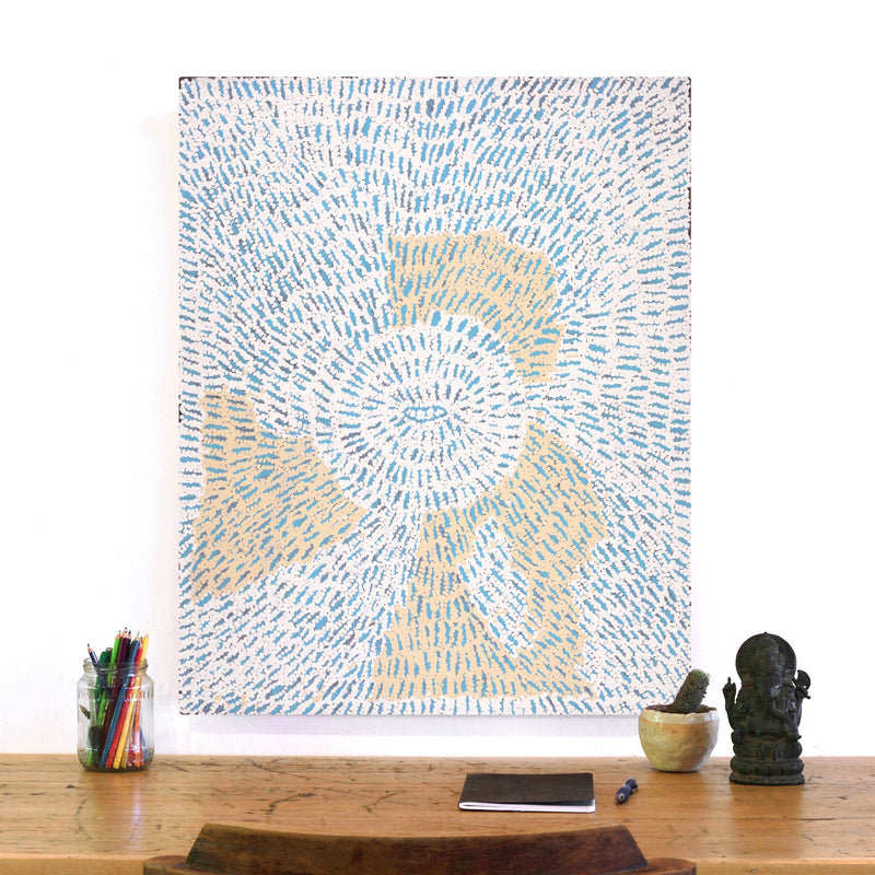 Aboriginal Artwork by Peggy Nampijinpa Brown, Warlukurlangu Jukurrpa (Fire country Dreaming), 76x61cm