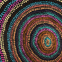 Aboriginal Artwork by Peggy Nampijinpa Brown, Warlukurlangu Jukurrpa (Fire country Dreaming), 40x40cm