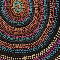 Aboriginal Artwork by Peggy Nampijinpa Brown, Warlukurlangu Jukurrpa (Fire country Dreaming), 40x40cm
