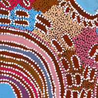 Aboriginal Artwork by Peggy Nampijinpa Brown, Warlukurlangu Jukurrpa (Fire country Dreaming), 50x40cm