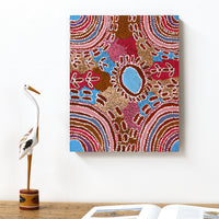 Aboriginal Artwork by Peggy Nampijinpa Brown, Warlukurlangu Jukurrpa (Fire country Dreaming), 50x40cm