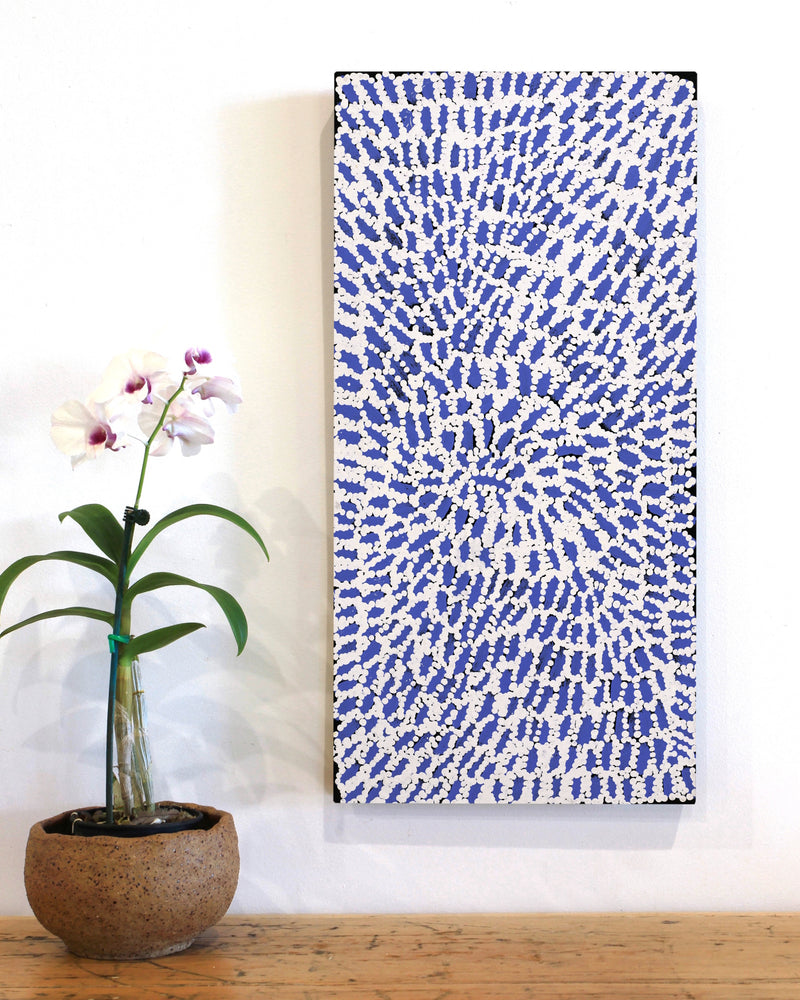 Aboriginal Artwork by Peggy Nampijinpa Brown, Warlukurlangu Jukurrpa (Fire country Dreaming), 61x30cm