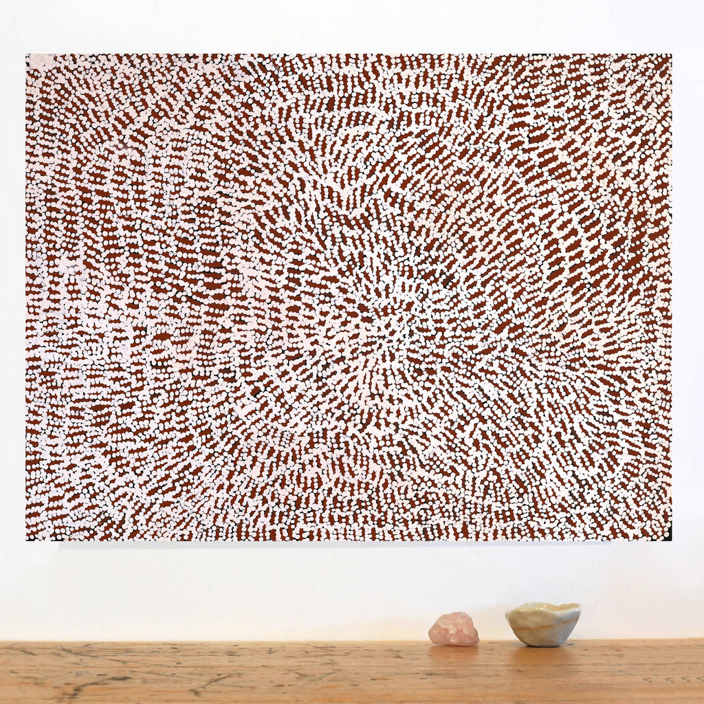 Aboriginal Artwork by Peggy Nampijinpa Brown, Warlukurlangu Jukurrpa (Fire country Dreaming), 61x46cm