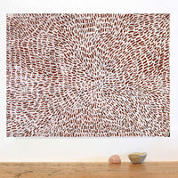 Aboriginal Artwork by Peggy Nampijinpa Brown, Warlukurlangu Jukurrpa (Fire country Dreaming), 61x46cm