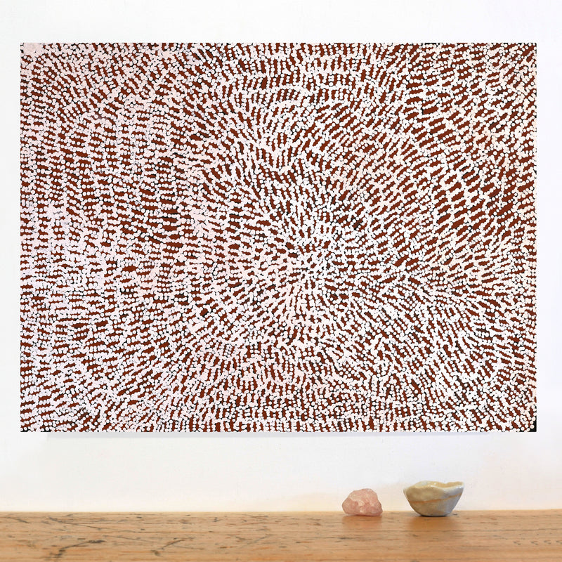 Aboriginal Artwork by Peggy Nampijinpa Brown, Warlukurlangu Jukurrpa (Fire country Dreaming), 61x46cm