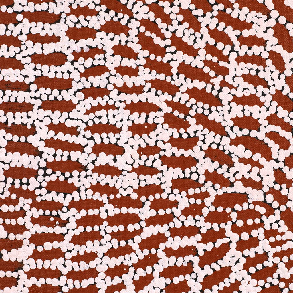 Aboriginal Artwork by Peggy Nampijinpa Brown, Warlukurlangu Jukurrpa (Fire country Dreaming), 61x46cm