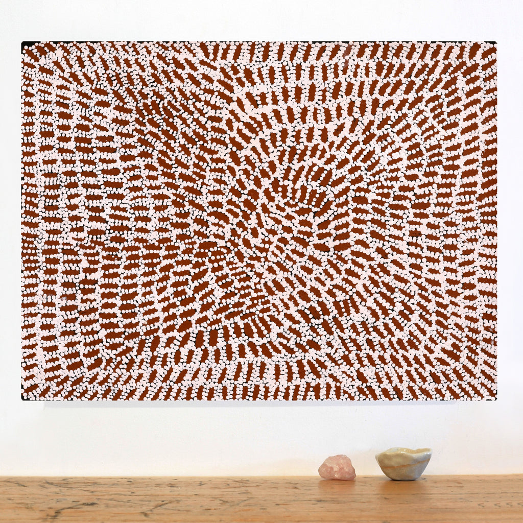 Aboriginal Artwork by Peggy Nampijinpa Brown, Warlukurlangu Jukurrpa (Fire country Dreaming), 61x46cm - ART ARK®