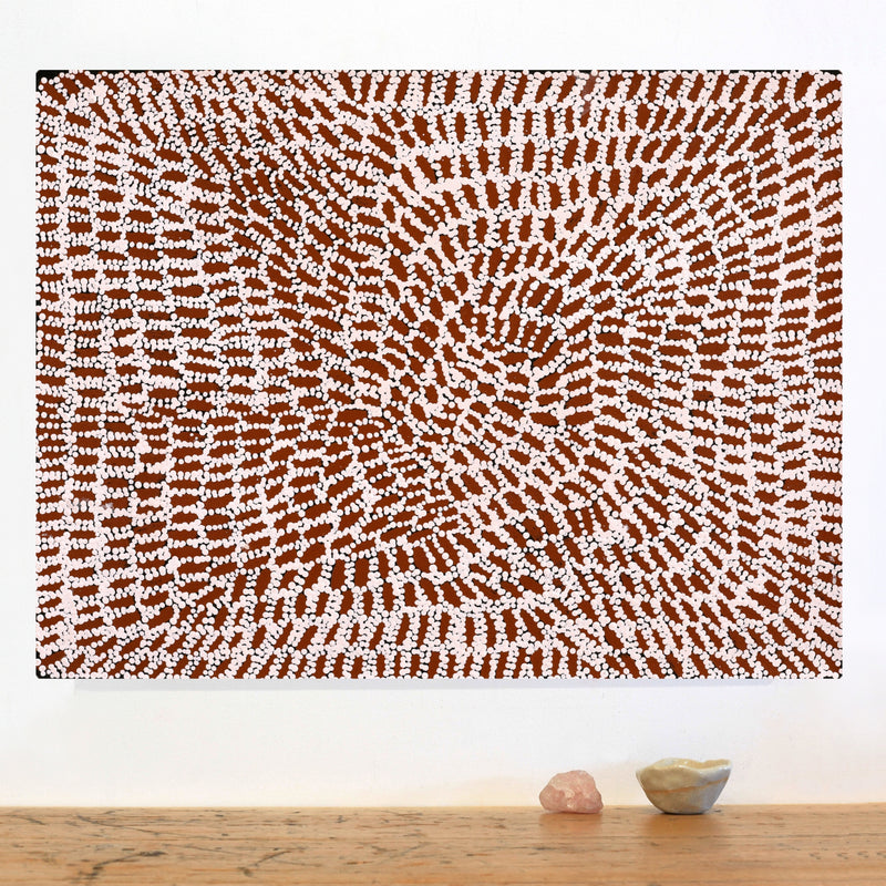 Aboriginal Artwork by Peggy Nampijinpa Brown, Warlukurlangu Jukurrpa (Fire country Dreaming), 61x46cm