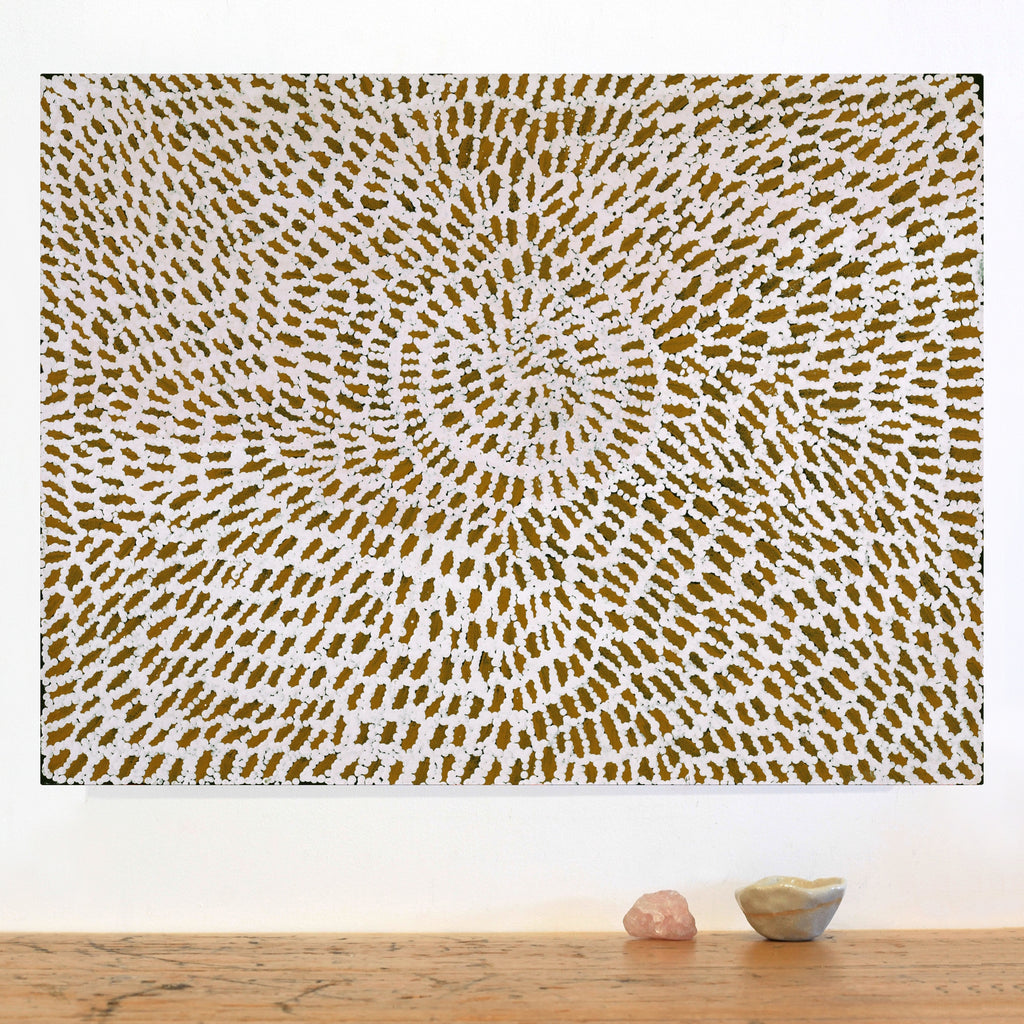 Aboriginal Artwork by Peggy Nampijinpa Brown, Warlukurlangu Jukurrpa (Fire country Dreaming), 61x46cm