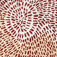 Aboriginal Artwork by Peggy Nampijinpa Brown, Warlukurlangu Jukurrpa (Fire country Dreaming), 61x61cm