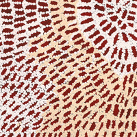 Aboriginal Artwork by Peggy Nampijinpa Brown, Warlukurlangu Jukurrpa (Fire country Dreaming), 61x61cm