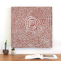 Aboriginal Artwork by Peggy Nampijinpa Brown, Warlukurlangu Jukurrpa (Fire country Dreaming), 61x61cm