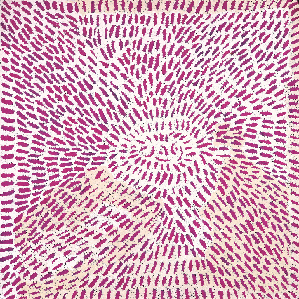 Aboriginal Artwork by Peggy Nampijinpa Brown, Warlukurlangu Jukurrpa (Fire country Dreaming), 61x61cm