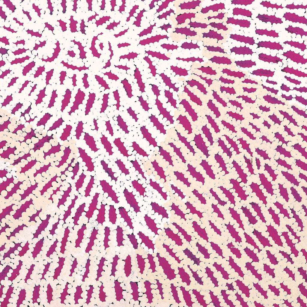 Aboriginal Artwork by Peggy Nampijinpa Brown, Warlukurlangu Jukurrpa (Fire country Dreaming), 61x61cm