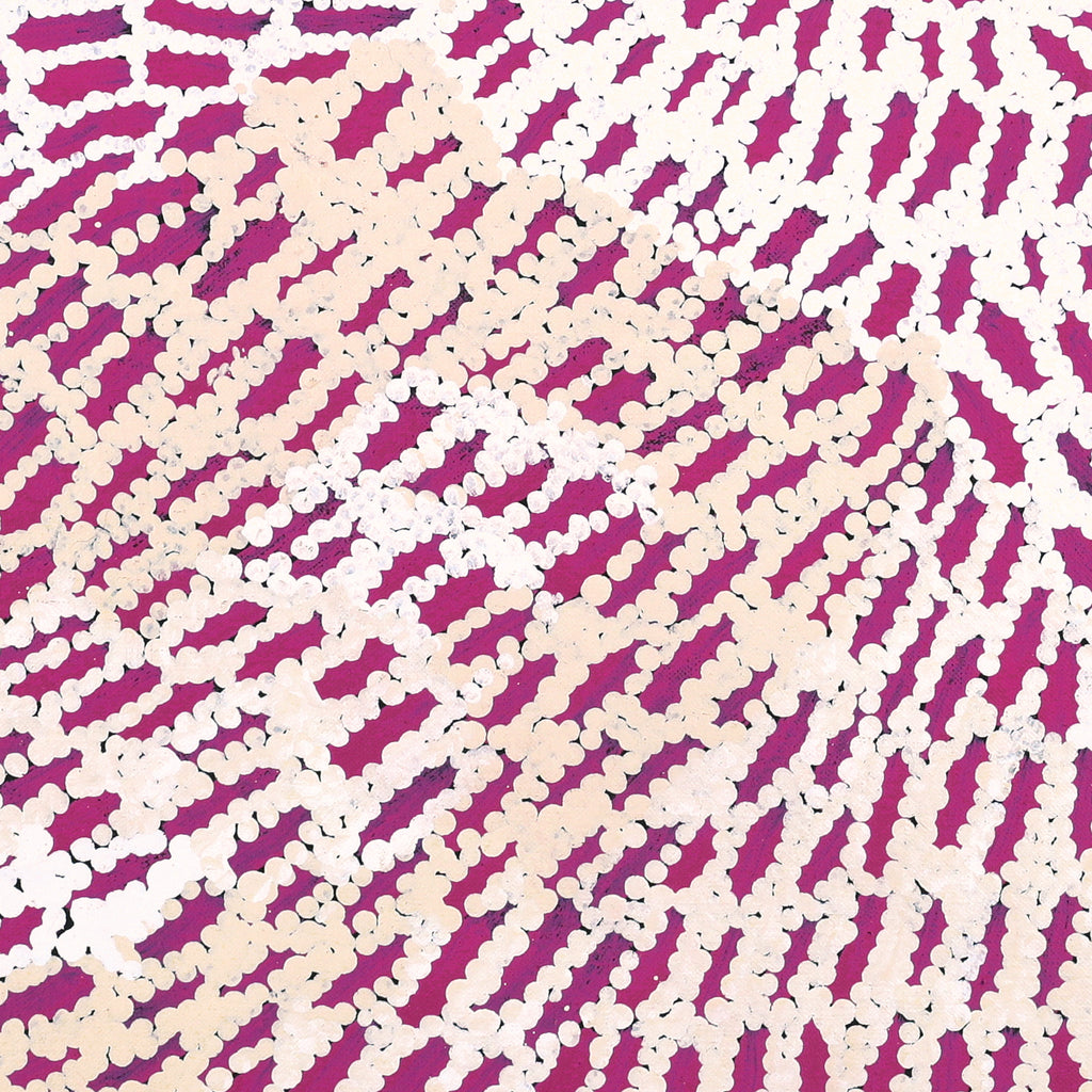 Aboriginal Artwork by Peggy Nampijinpa Brown, Warlukurlangu Jukurrpa (Fire country Dreaming), 61x61cm