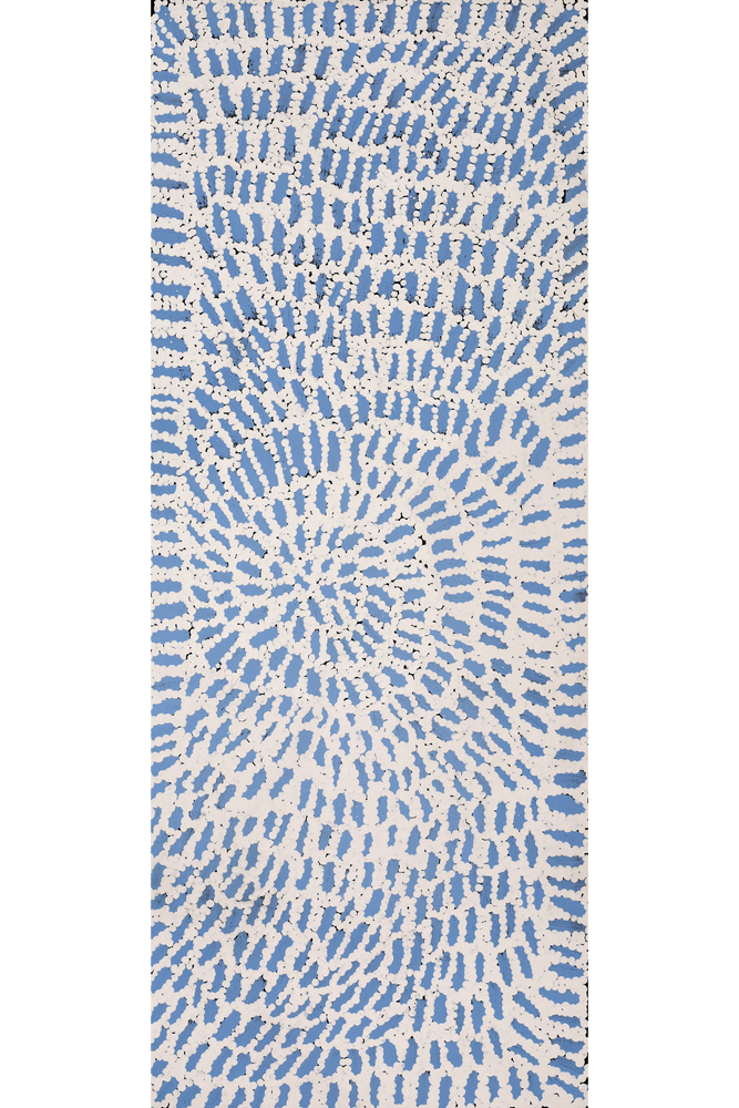 Aboriginal Artwork by Peggy Nampijinpa Brown, Warlukurlangu Jukurrpa (Fire country Dreaming), 76x30cm