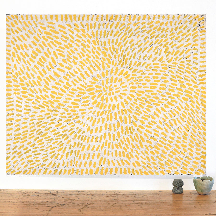 Aboriginal Artwork by Peggy Nampijinpa Brown, Warlukurlangu Jukurrpa (Fire country Dreaming), 76x61cm