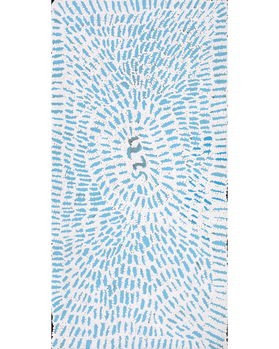 Aboriginal Artwork by Peggy Nampijinpa Brown, Warlukurlangu Jukurrpa (Fire country Dreaming), 91x46cm