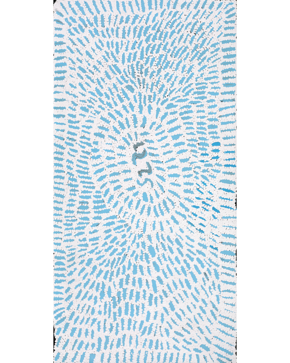 Aboriginal Artwork by Peggy Nampijinpa Brown, Warlukurlangu Jukurrpa (Fire country Dreaming), 91x46cm