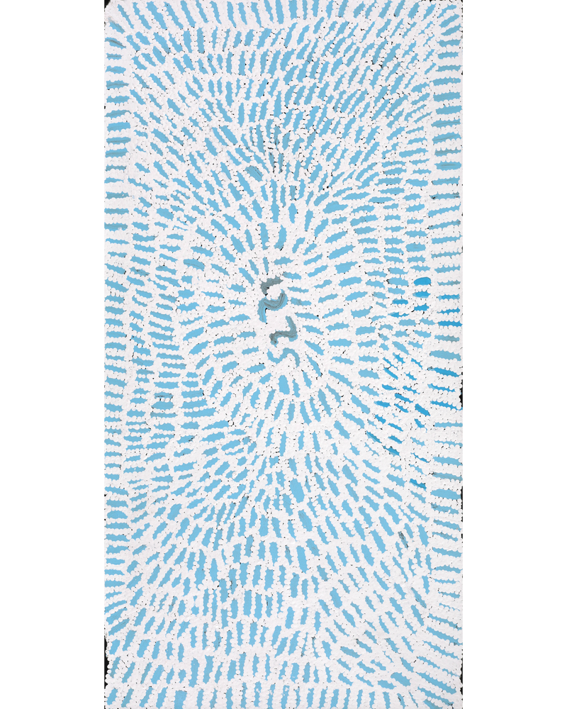 Aboriginal Artwork by Peggy Nampijinpa Brown, Warlukurlangu Jukurrpa (Fire country Dreaming), 91x46cm