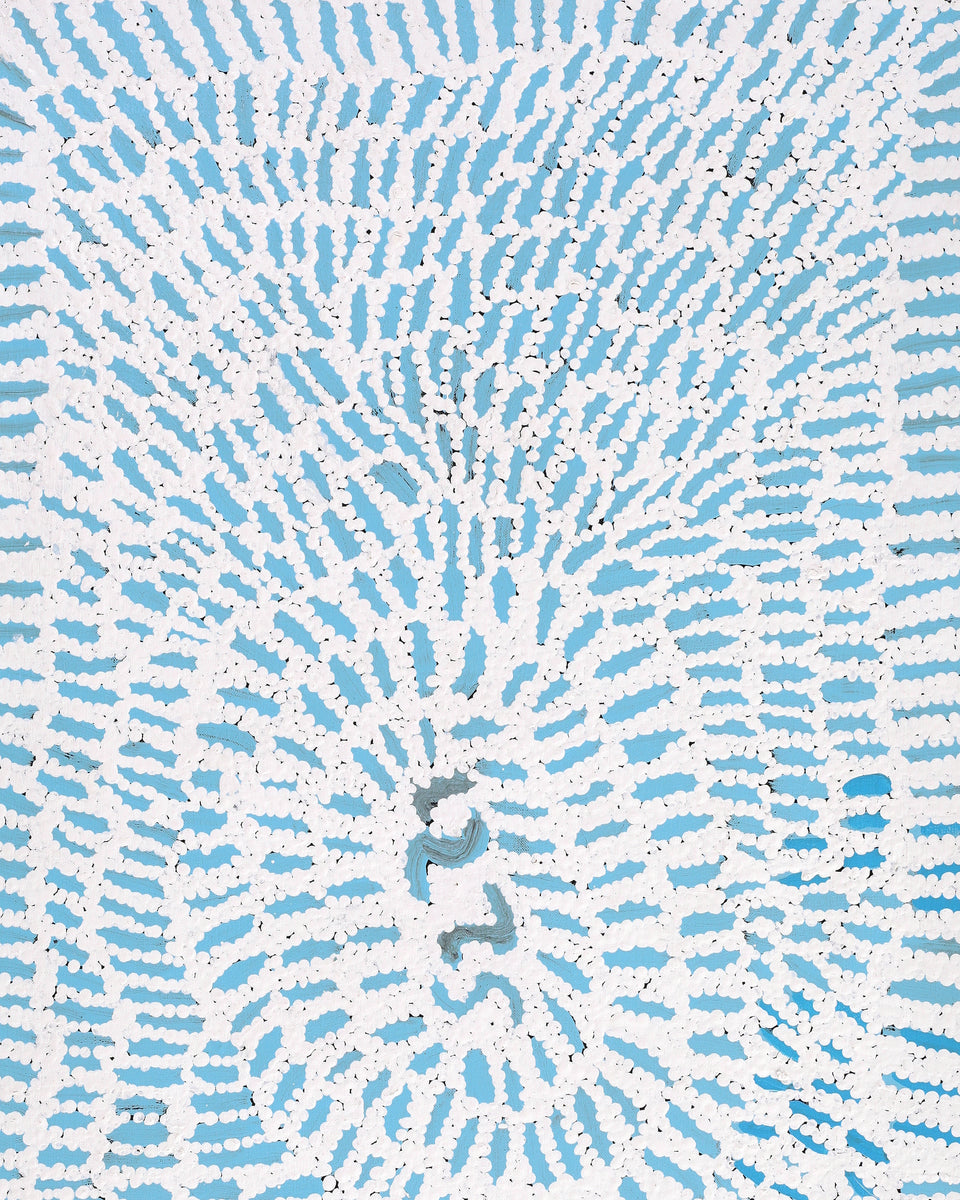 Aboriginal Artwork by Peggy Nampijinpa Brown, Warlukurlangu Jukurrpa (Fire country Dreaming), 91x46cm