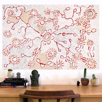 Aboriginal Artwork by Peggy Nampijinpa Brown, Warlukurlangu Jukurrpa (Fire country Dreaming), 91x61cm