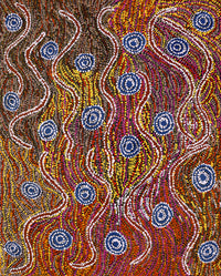 Aboriginal Artwork by Peggy Napurrurla Granites, Yarungkanyi Jukurrpa (Mt Doreen Dreaming), 76x61cm