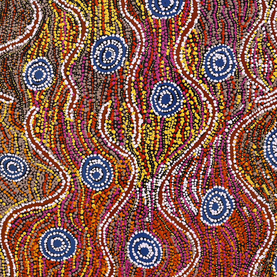 Aboriginal Artwork by Peggy Napurrurla Granites, Yarungkanyi Jukurrpa (Mt Doreen Dreaming), 76x61cm