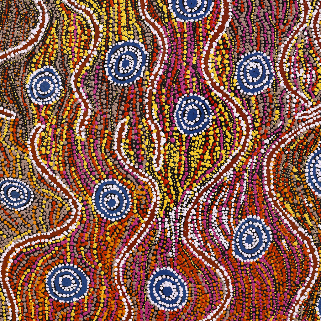 Aboriginal Art by Peggy Napurrurla Granites, Yarungkanyi Jukurrpa (Mt Doreen Dreaming), 76x61cm - ART ARK®
