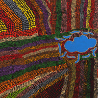 Aboriginal Artwork by Peggy Napurrurla Granites, Pirlarla Jukurrpa (Dogwood Tree Bean Dreaming), 107x107cm