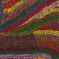 Aboriginal Artwork by Peggy Napurrurla Granites, Pirlarla Jukurrpa (Dogwood Tree Bean Dreaming), 107x107cm