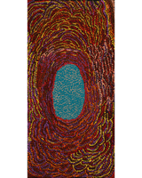 Aboriginal Artwork by Peggy Napurrurla Granites, Pirlarla Jukurrpa (Dogwood Tree Bean Dreaming), 61x30cm