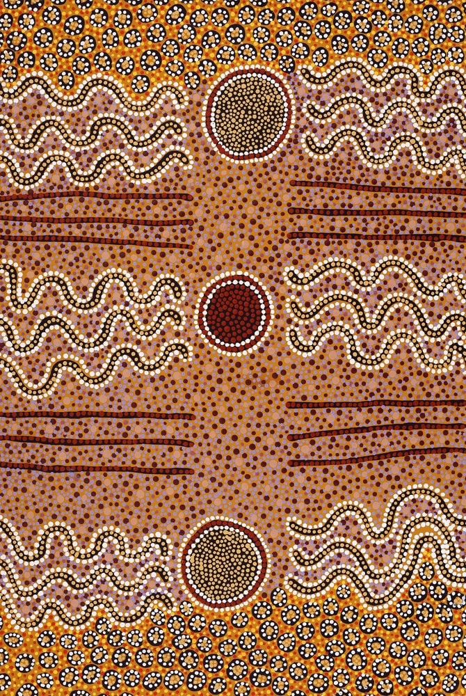 Aboriginal Artwork by Phyllis Donegan, Tali Tjuta, 91x61cm