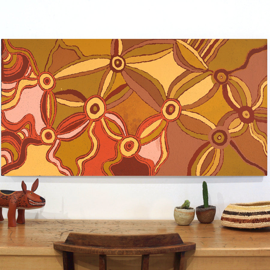 Aboriginal Artwork by Phyllis Watson, Walka Wiru Ngura Wiru, 122x61cm