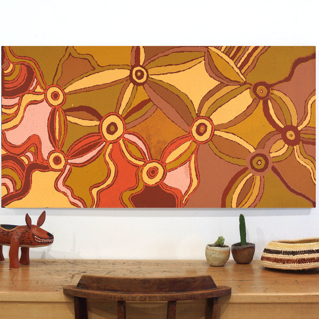 Aboriginal Art by Phyllis Watson, Walka Wiru Ngura Wiru, 122x61cm - ART ARK®