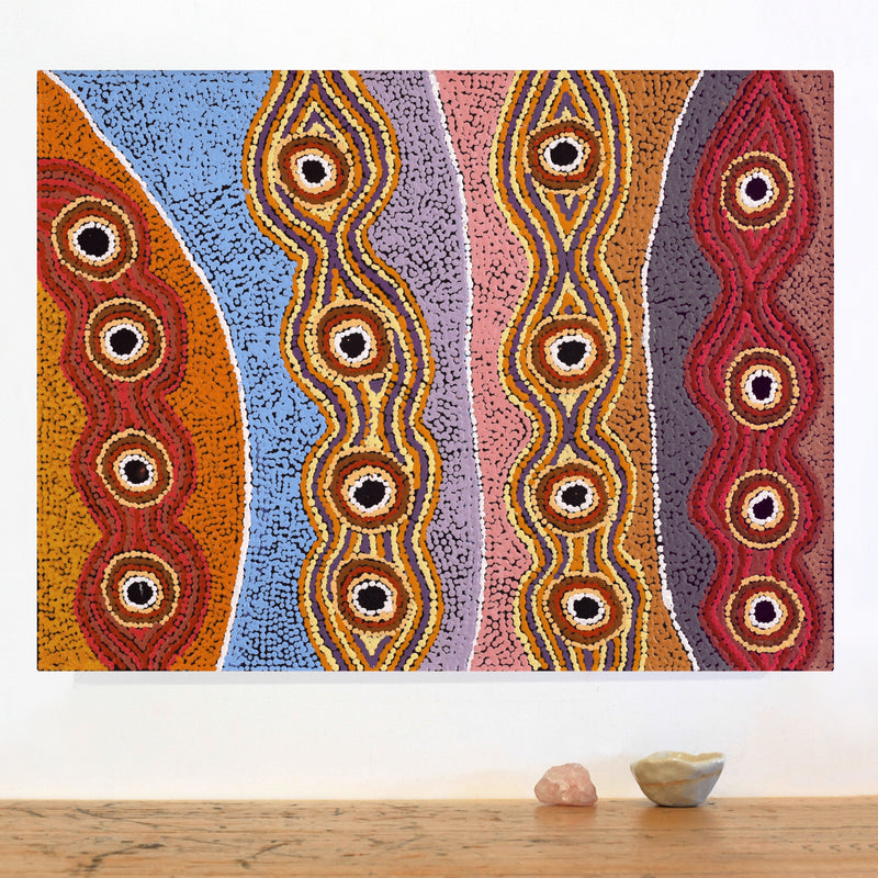 Aboriginal Artwork by Portia Napanangka Michaels, Lappi Lappi Jukurrpa, 61x46cm