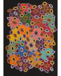 Aboriginal Artwork by Priscilla Nangala Robertson, Ngapa Jukurrpa (Water Dreaming) - Puyurru, 107x76cm
