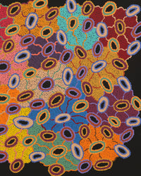 Aboriginal Artwork by Priscilla Nangala Robertson, Ngapa Jukurrpa (Water Dreaming) - Puyurru, 107x76cm