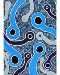 Aboriginal Artwork by Prudence Andy, Kapi Tjukula (rockholes), 102x76cm