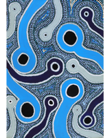Aboriginal Artwork by Prudence Andy, Kapi Tjukula (rockholes), 102x76cm