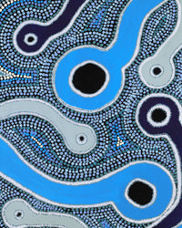 Aboriginal Artwork by Prudence Andy, Kapi Tjukula (rockholes), 102x76cm