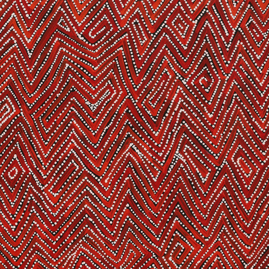 Aboriginal Artwork by Reanne Nampijinpa Brown, Pamapardu Jukurrpa (Flying Ant Dreaming) - Warntungurru, 76x76cm