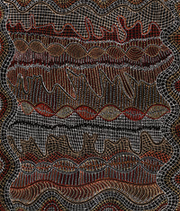 Aboriginal Artwork by Reanne Nampijinpa Brown, Ngapa Jukurrpa (Water Dreaming) - Mikanji, 107x91cm