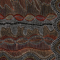 Aboriginal Artwork by Reanne Nampijinpa Brown, Ngapa Jukurrpa (Water Dreaming) - Mikanji, 107x91cm