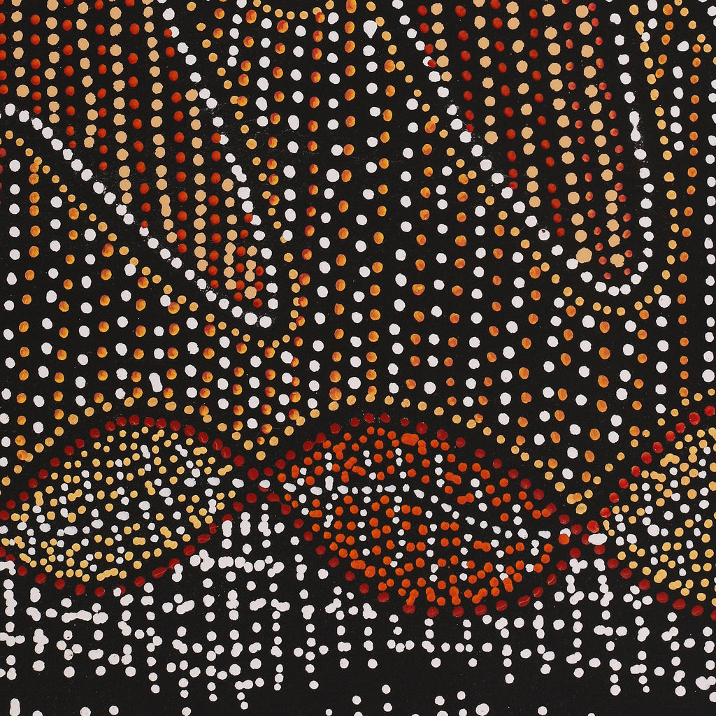 Aboriginal Artwork by Reanne Nampijinpa Brown, Ngapa Jukurrpa (Water Dreaming) - Mikanji, 107x91cm