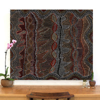 Aboriginal Artwork by Reanne Nampijinpa Brown, Ngapa Jukurrpa (Water Dreaming) - Mikanji, 107x91cm