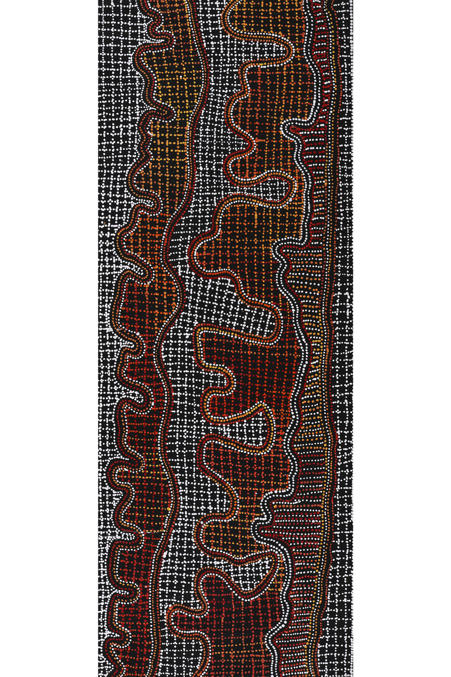 Aboriginal Artwork by Reanne Nampijinpa Brown, Pamapardu Jukurrpa (Flying Ant Dreaming) - Warntungurru, 122x46cm