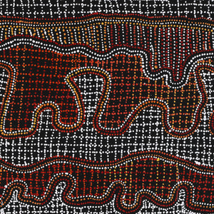 Aboriginal Art by Reanne Nampijinpa Brown, Pamapardu Jukurrpa (Flying Ant Dreaming) - Warntungurru, 122x46cm - ART ARK®