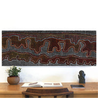 Aboriginal Artwork by Reanne Nampijinpa Brown, Pamapardu Jukurrpa (Flying Ant Dreaming) - Warntungurru, 122x46cm
